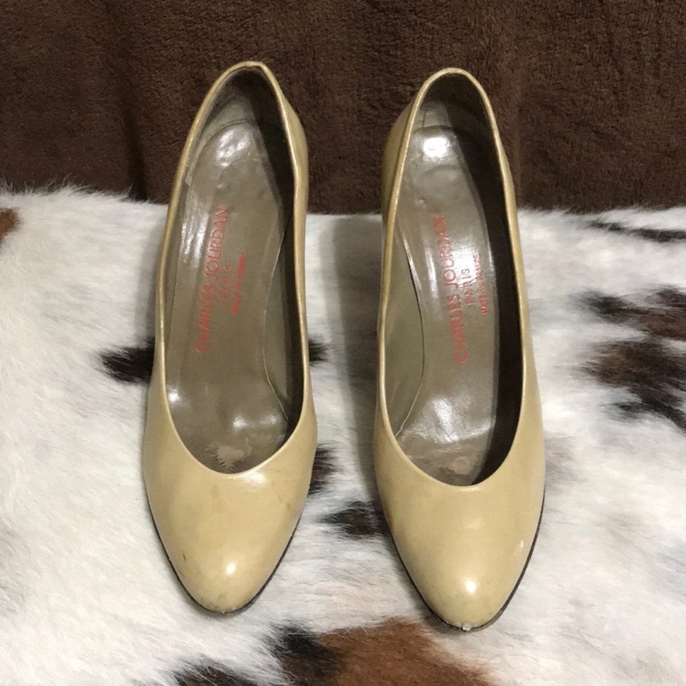 Size 6 Tan All Leather Charles Jourdan High Heels